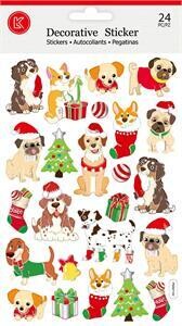 ETTIQUETTES CADEAUX  NOEL CHIEN 9.85x5.5PO (XM)