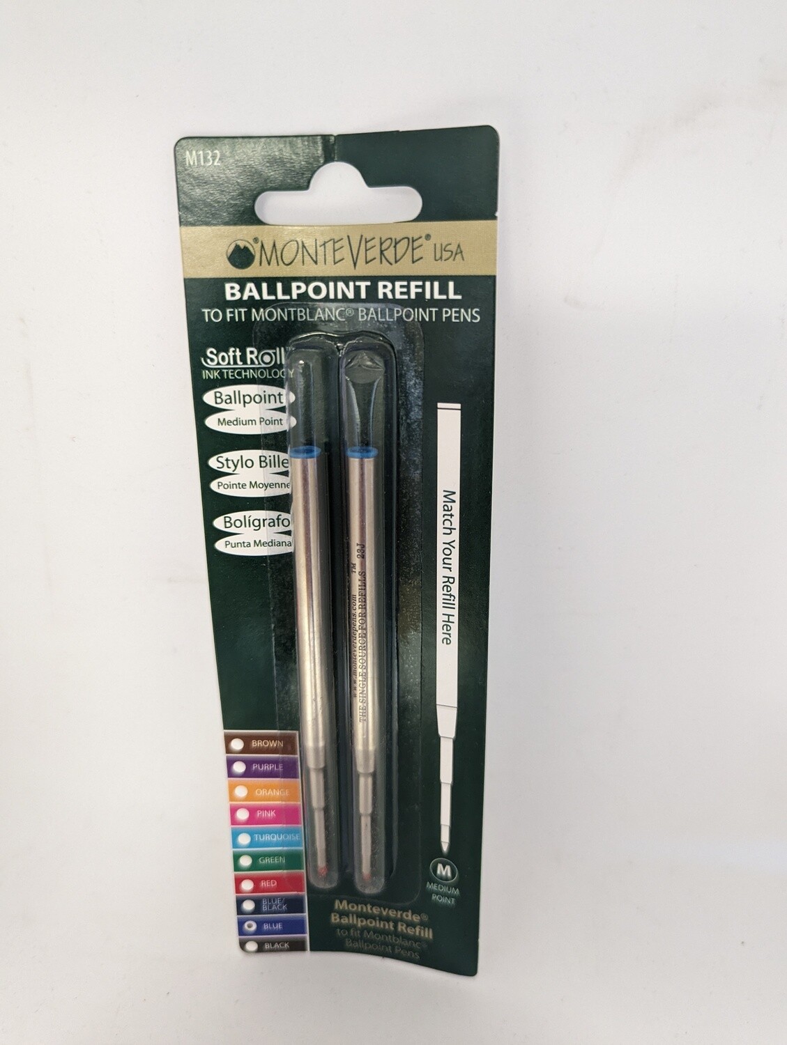 RECHARGE MONTEVERDE (2) COMPATIBLE AVEC MONTBLANC POINTE MD BLEU(H1-4)