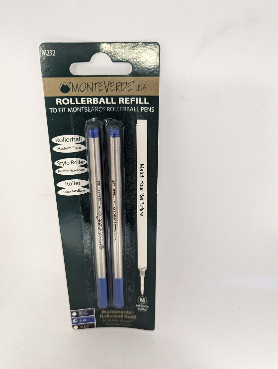 RECHARGE MONTEVERDE(2) COMPATIBLE AVEC MONTBLANC POINTE MD BLEU(H1-4)