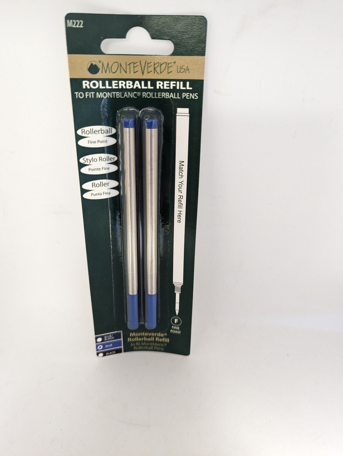 RECHARGE MONTEVERDE(2) COMPATIBLE AVEC MONTBLANC POINTE FINE BLEU(H1-4)