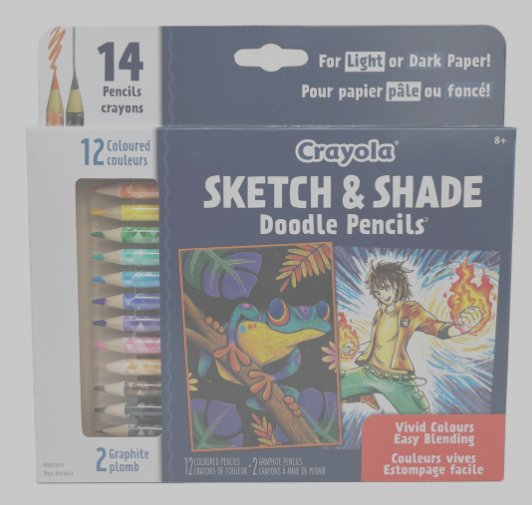 14 CRAYONS COULEUR VIVES ESTOMPAGES FACILE(E7-3)