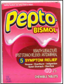 PEPTO BISMOL PRESENTOIR DE 25 ( SACHET DE 2 ) (O1-2) ( REVIENT A  1.15)
