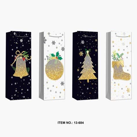 SAC CADEAU NOIR BLANC ET OR (XM)