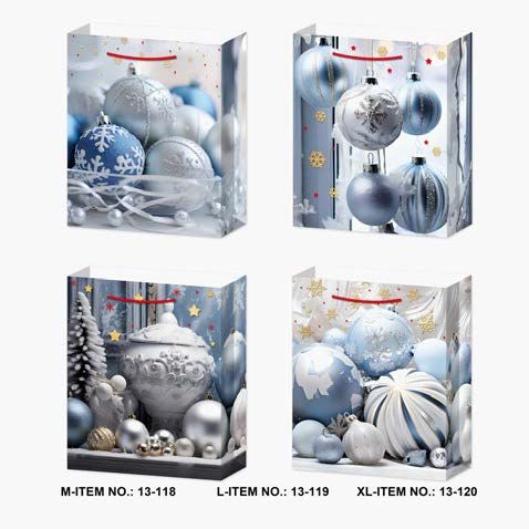 SAC CADEAU BLEU ET ARGENT 4 ASST MOYEN 7x9PO (XM)