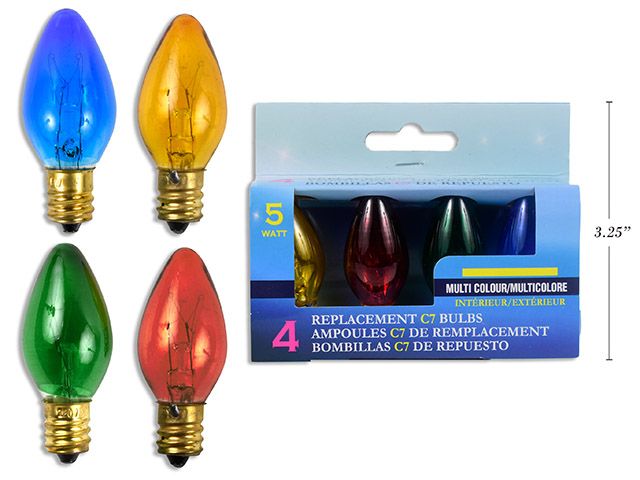 AMPOULES C7 DE REMPLACEMENT 5W MULTICOLORE PQ.4 (XM)