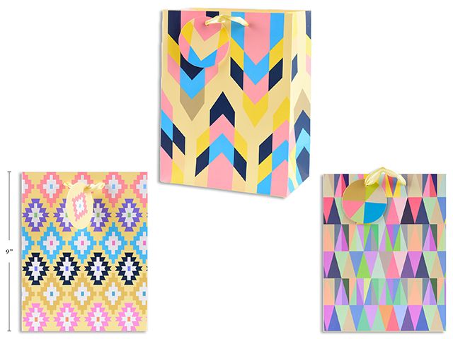 SAC CADEAU GEOMETRIQUE LARGE 9x12 (C2-2)