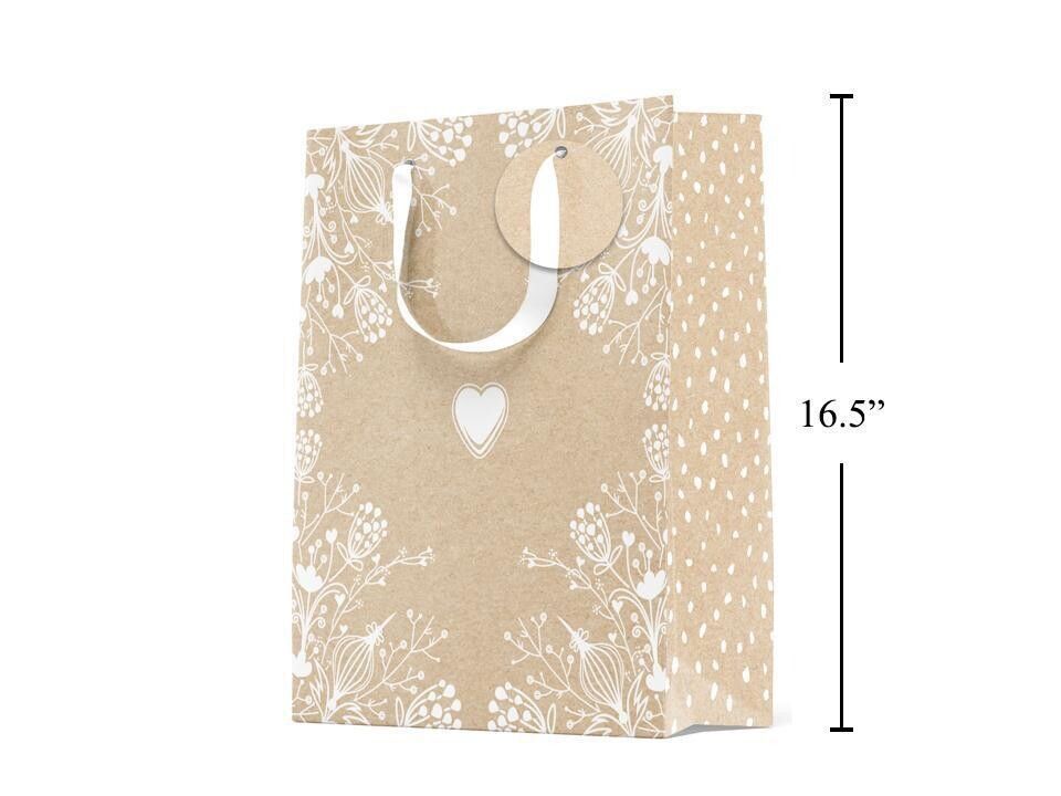 SAC CADEAU BRUN COEUR JUMBO 12x6 (C8)