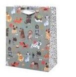 SAC CADEAU CHIEN GRIS LARGE 9x12