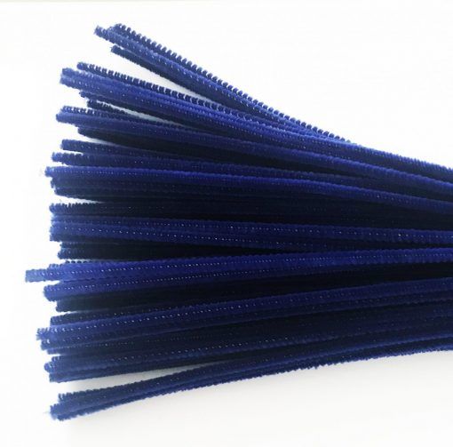 CHENILLES BLEU FONCE  12&#39;&#39; X 4MM PQT 100(RW)