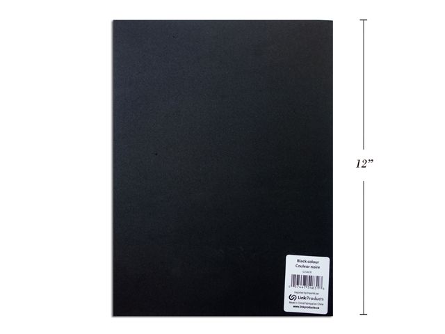 FEUILLE DE FOAM 9 X12&#39;&#39; NOIR PQT 12 (RW)