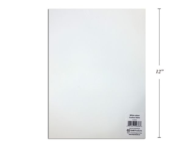 FEUILLE DE FOAM BLANC  9X12&#39;&#39; pqt 12(RW)