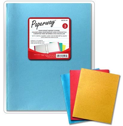 COUVERTURE (PQ DE 3 )POUR RAPPORT AVEC 2 POCHETTES 8.5 X11&#39;&#39;(M4-3)