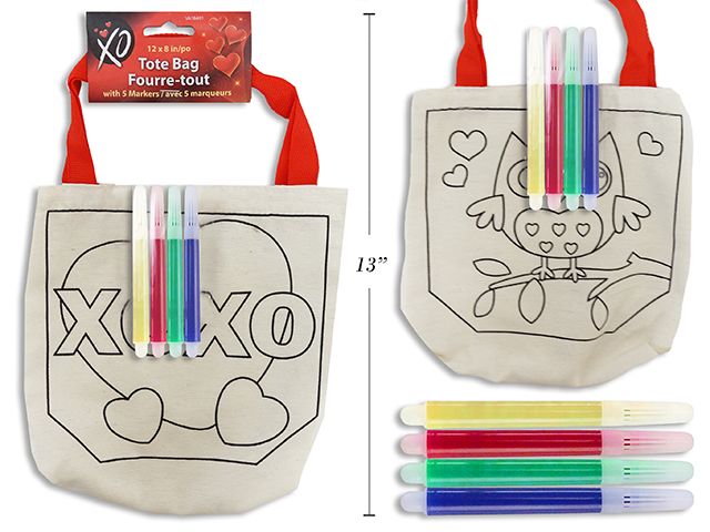 SAC FOURRE-TOUT A COLORER SOI-MEME AVEC MARQUEURS 12&quot; (SV)