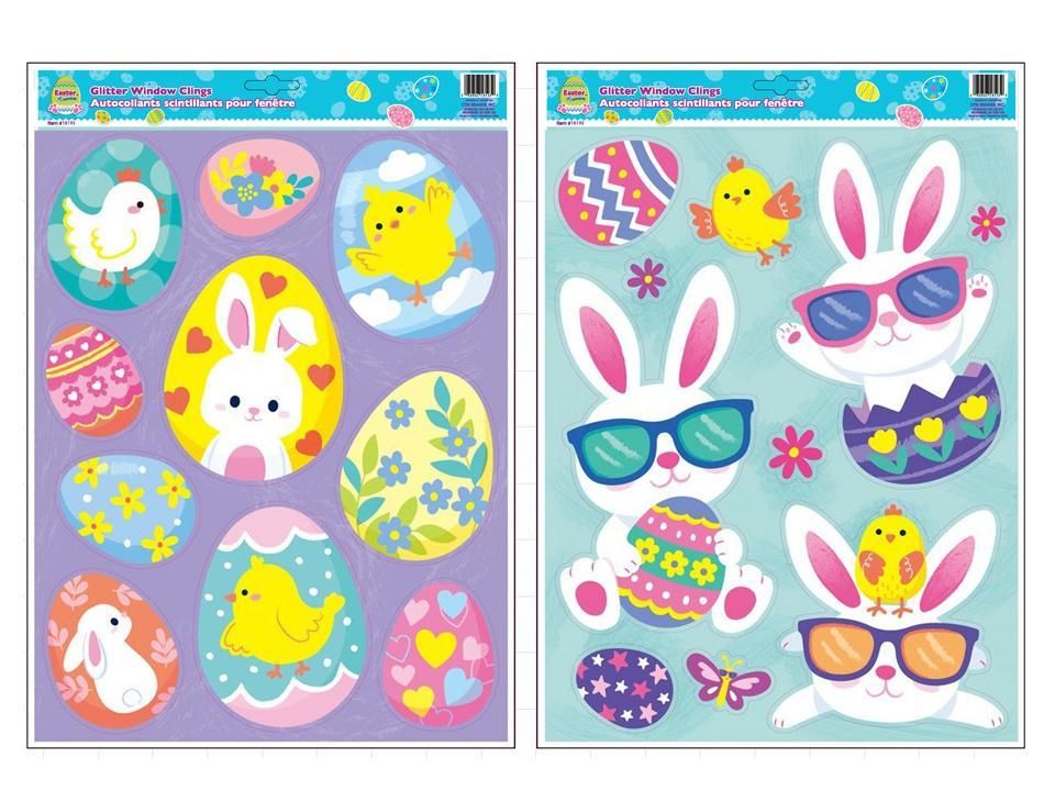 Easter 16&quot;x12&quot; Glitter Window Cling , 2 Styles, header