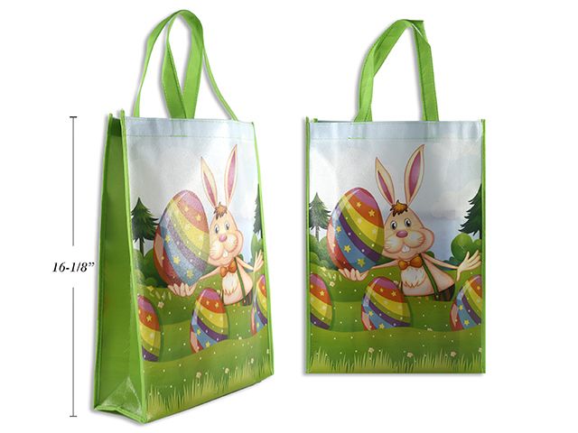 16-1/8in Easter Coated Non-woven Printed Bag. 12.25in(W) x 4-1/8in(Gusset). Cht.