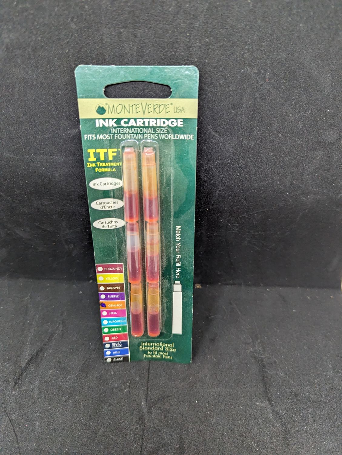 RECHARGE  ENCRE POUR PLUME FONTAINE COULEUR ORANGE DISCONTINUER(H1-4)