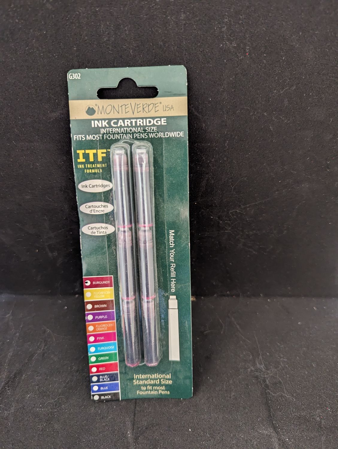 RECHARGE ENCRE POUR PLUME FONTAINE COULEUR BOURGONGNE( DIS )  (H1-4)