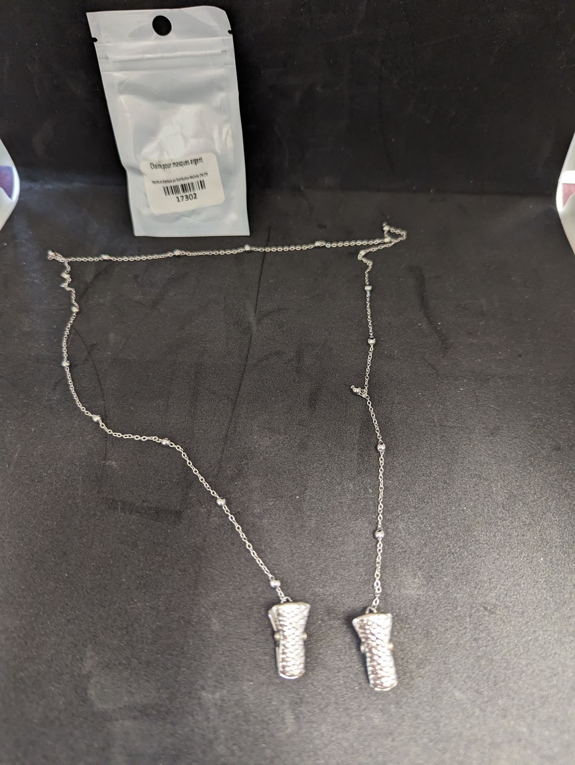 CHAINE POUR MASQUES ARGENT(E10-7)