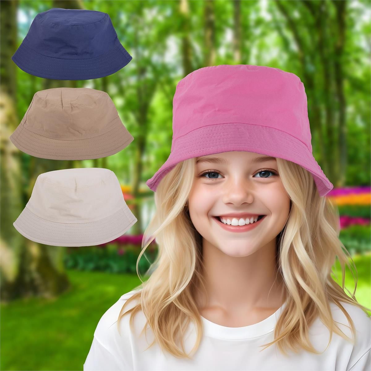 CHAPEAU DE PECHE POUR ENFANT UNI 100% COTON (ETE)