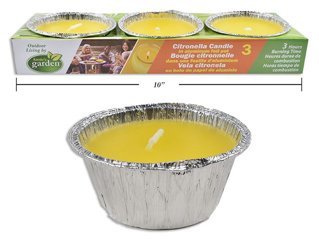 PQ.3 BOUGIE CITRONNELLE DANS ALUMINIUM (ETE)