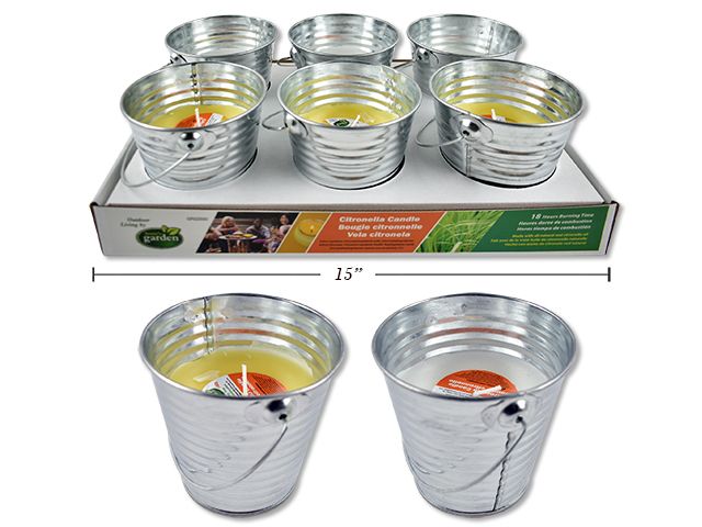 CHANDELLE CITRONNELLE DANS SEAU 140G (ETE)