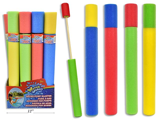 POMPE a EAU EN MOUSSE 23.5&quot; EN PRÉSENTOIR DE 12 (ETE)