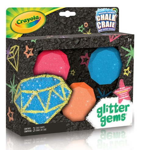 CRAYOLA Crayola Glitter Gems Sidewalk Chalk, 3 Count (E7-4)