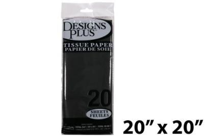 PAPIER SOIE NOIR  20 FEUILLES  (D6-6)
