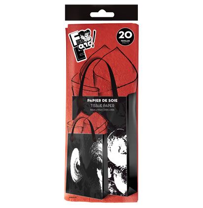 PAPIER DE SOIE 20 FEUILLES ROUGE 50X50CM(D6-7)