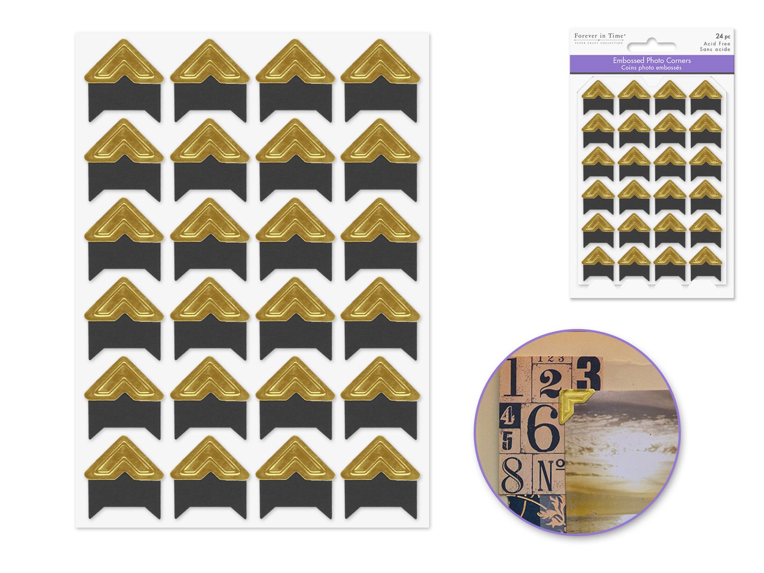 Coins photos Or / argent 24 par paquet (J2-4)