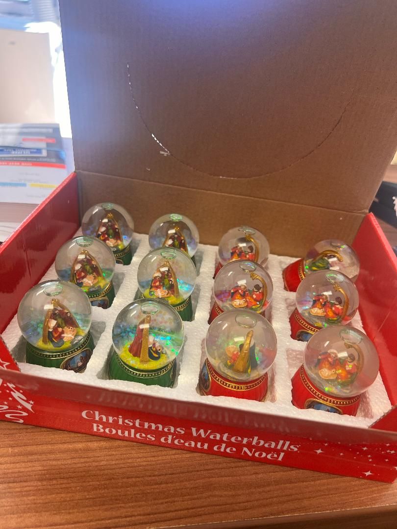 BOULE À NEIGE DE NOEL PRESENTOIR DE 12