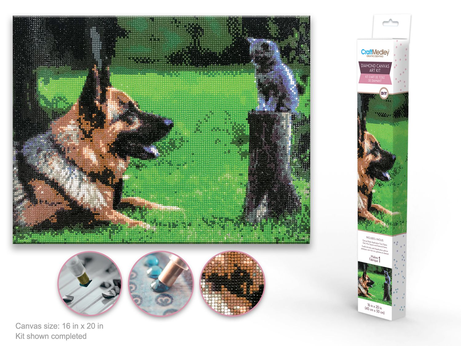 PEINTURE À DIAMANT CHIEN ET CHAT 15.8X19.7(A4-3)