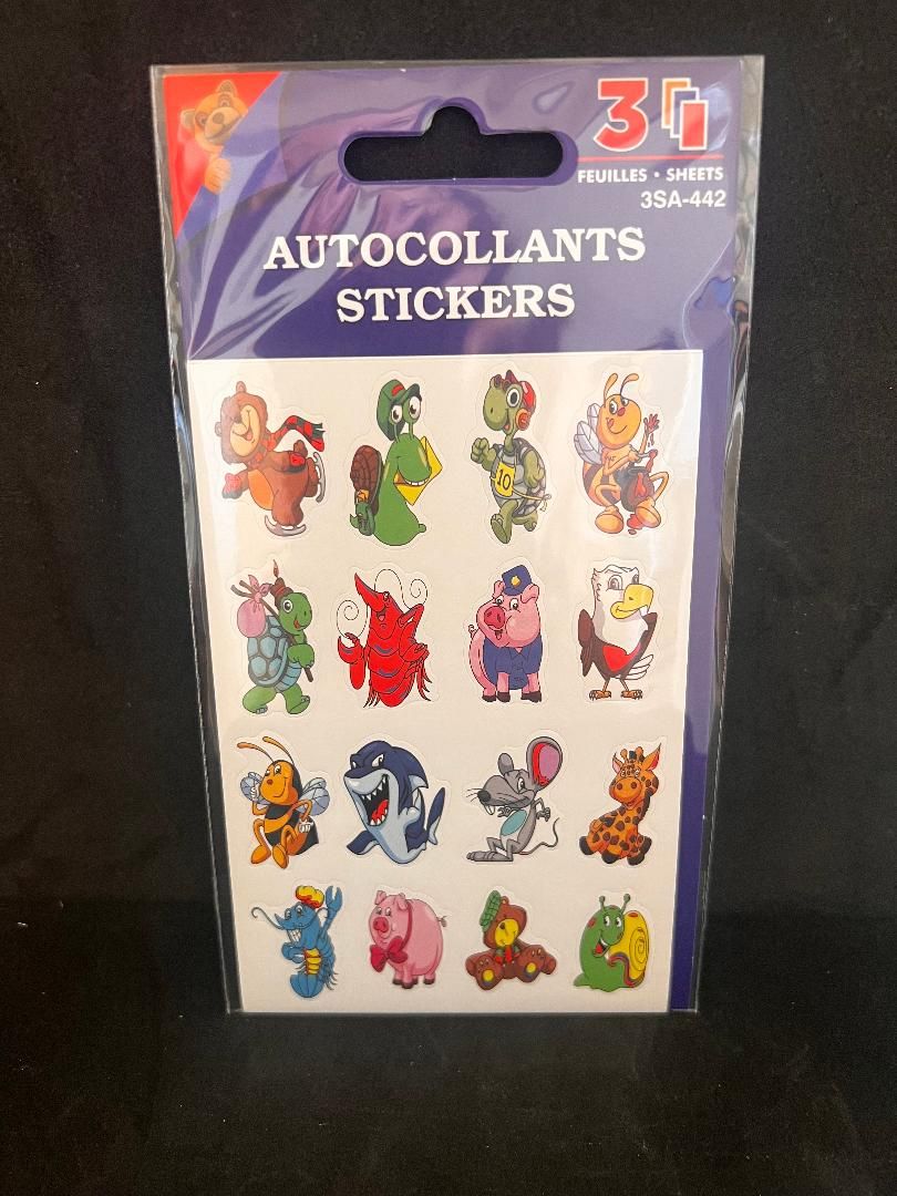 AUTOCOLLANTS ANIMAUX RIGOLOS