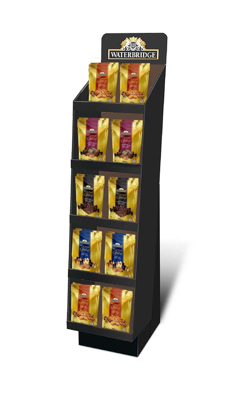 PRESENTOIR CARAMEL ASSORTIES SACS DE 170GR (90 UNITÉS)  (ÉTÉ)