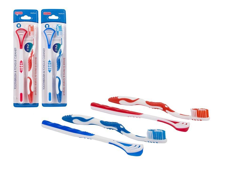 BROSSE A DENT AVEC GRATTE-LANGUE MEDIUM(E3-5)