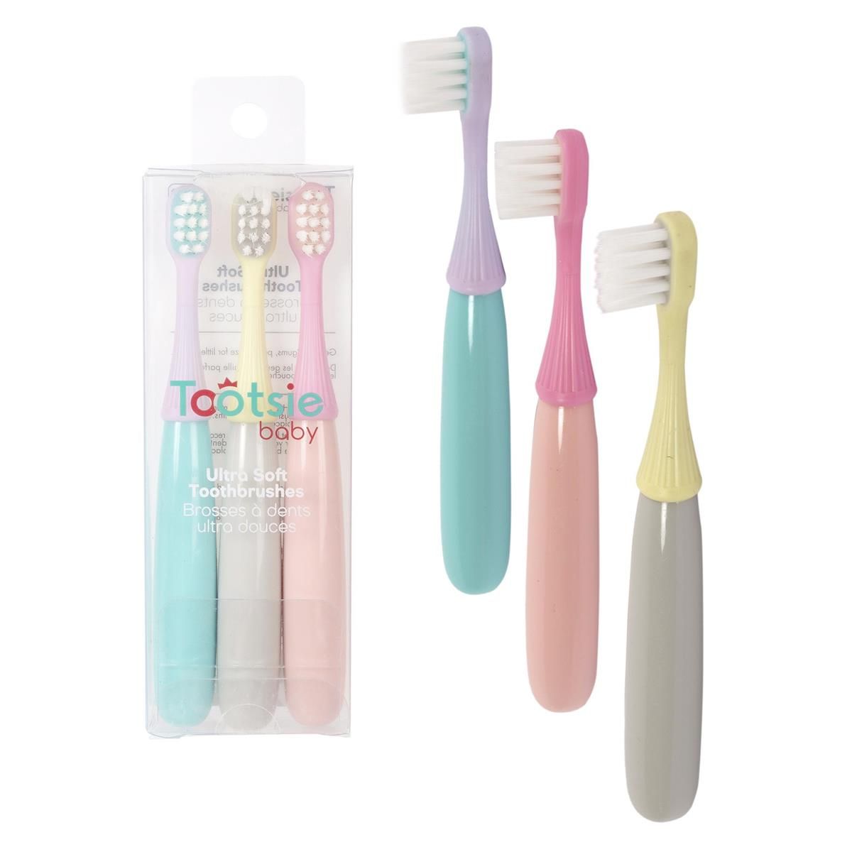 ENSEMBLE DE BROSSE A DENT BÉBÉ TOOTSIE (3 MCX)(E3-5)