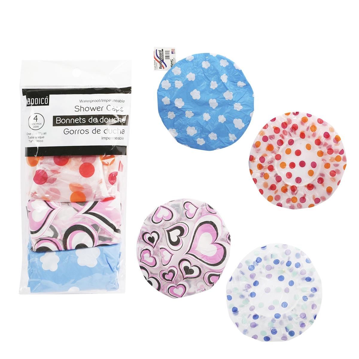 ENSEMBLE DE 4 BONNET DE DOUCHE ASST(E4-6)