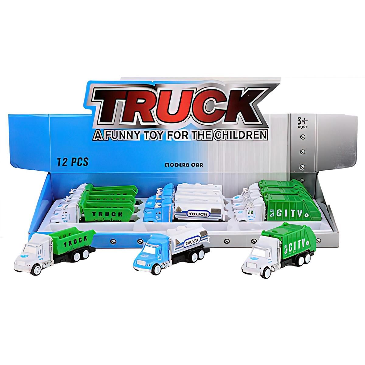 PÉSENTOIRE DE 12 CAMION A FRICTION 3 ASST(B9-4)