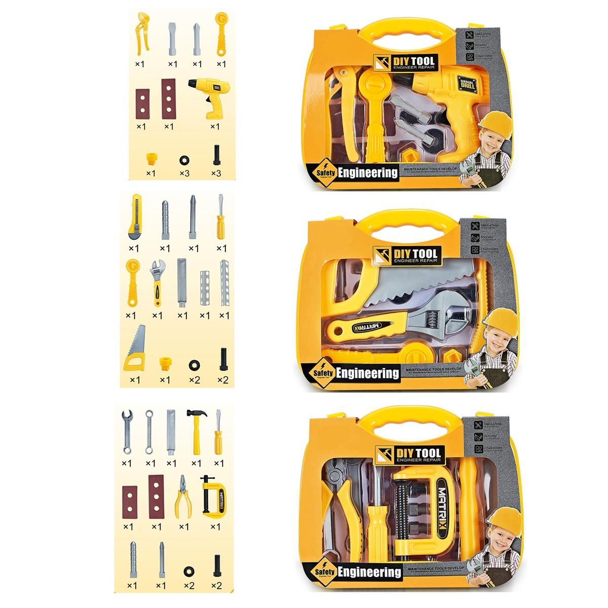 KIT OUTILS POUR ENFANTS DABS UNE VALISE 3 ASST(B8-2)