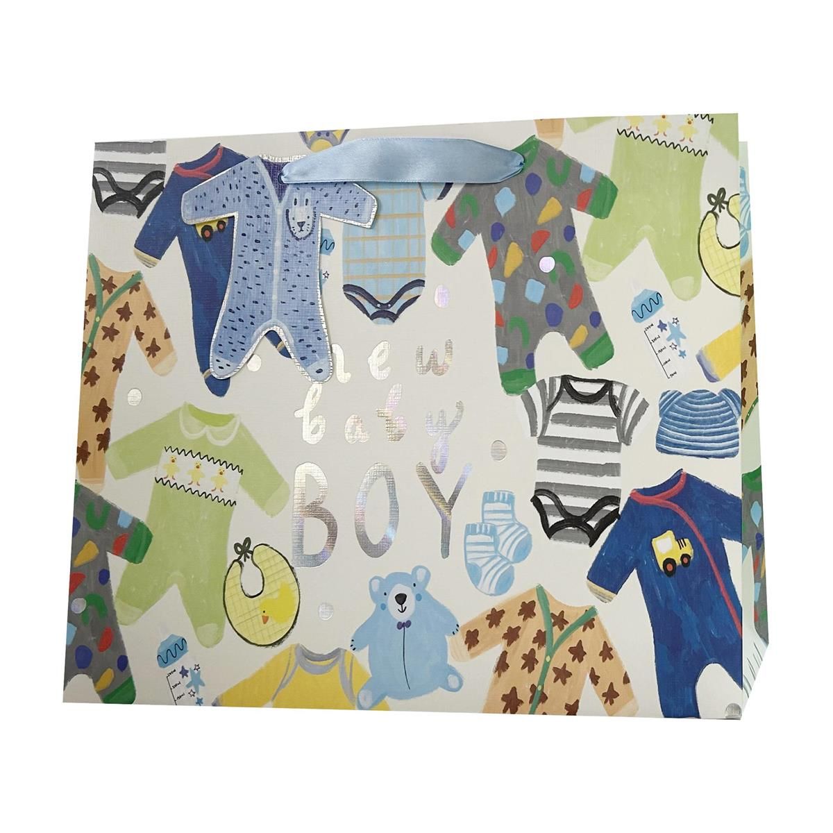 SAC CADEAU JUMBO HORIZ BÉBÉ GARCON(C8-3)