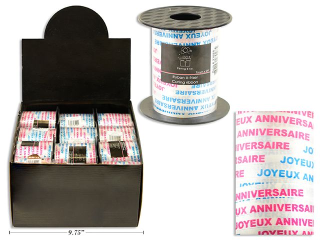 RUBAN A FRISER JOYEUX ANNIVERSAIRE 7 MM X 99&#39; (D8-7)