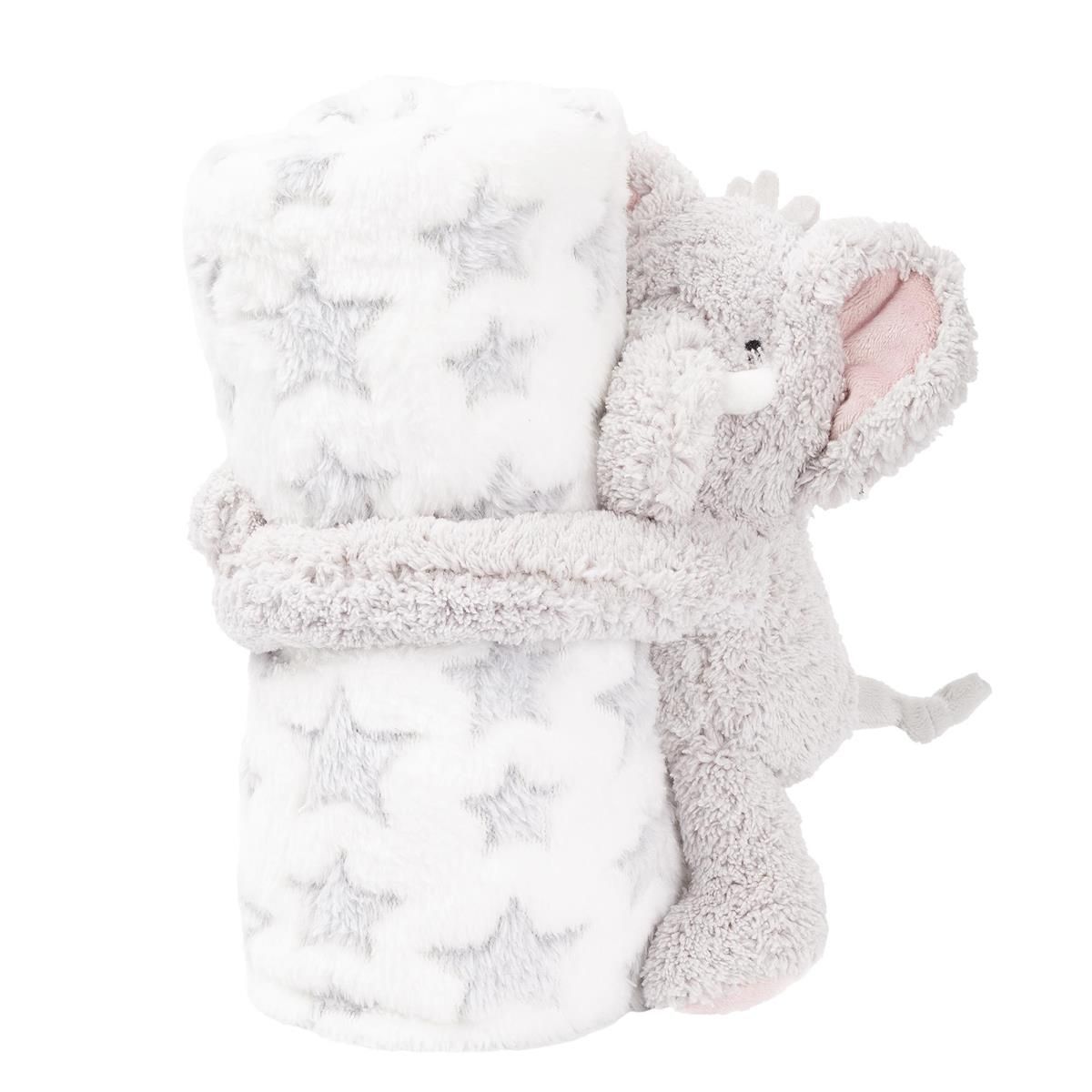 PELUCHET ET COUVERTURE ÉLÉPHANT POUR BÉBÉ(B2-6)