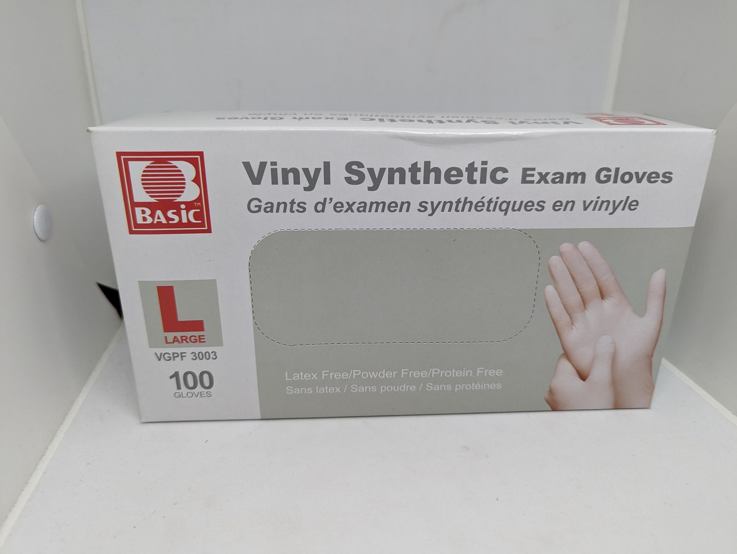 GANTS D EXAMEN SYNTHETIQUES EN VINYLE SANS POUDRE  LARGE