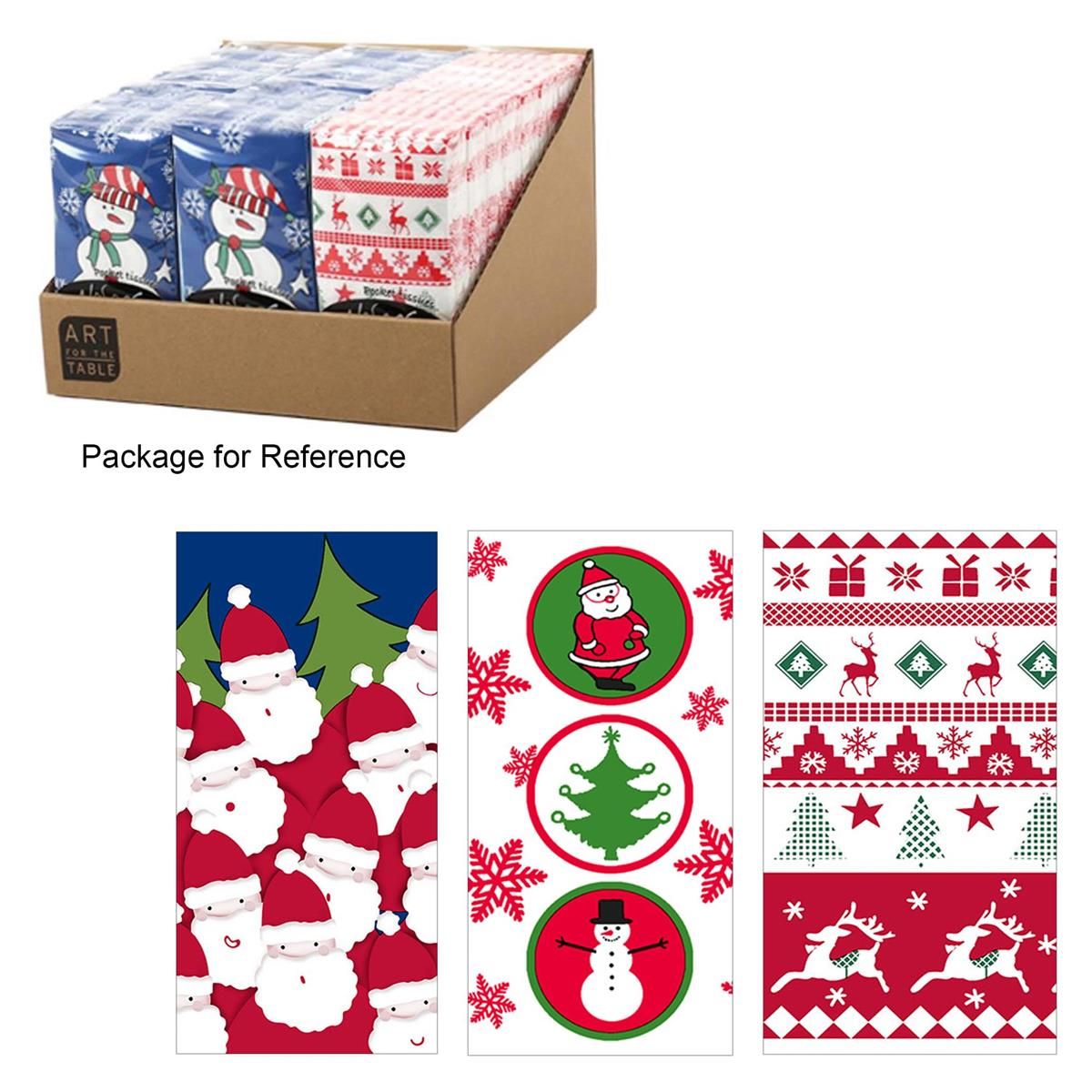 MOUCHOIR DE POCHE DE NOEL 10 UNITÉ PRÉS. DE 24 (XM)