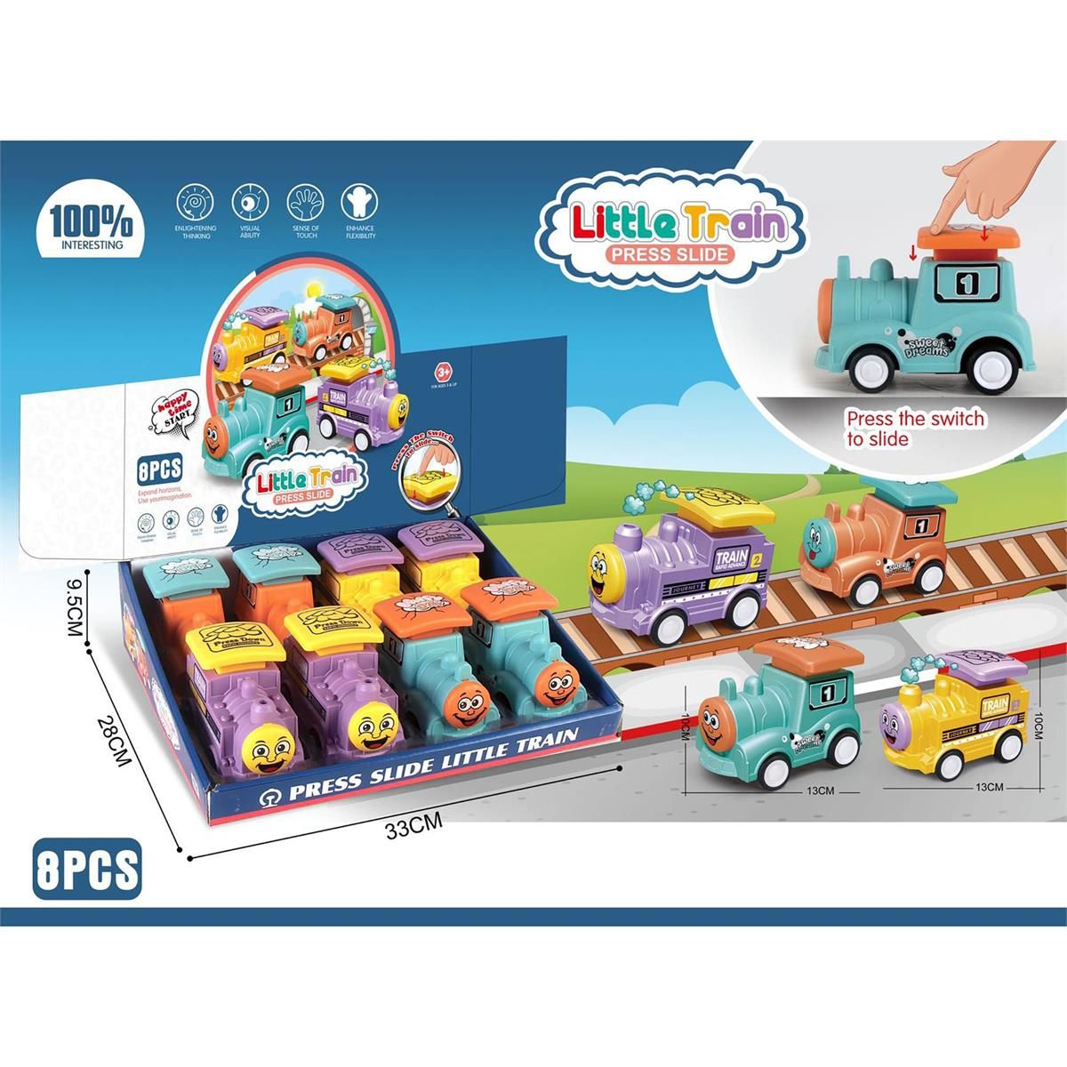 PETIT TRAIN PRESS ET GO PRÉSENTOIR DE 8(B9-7)