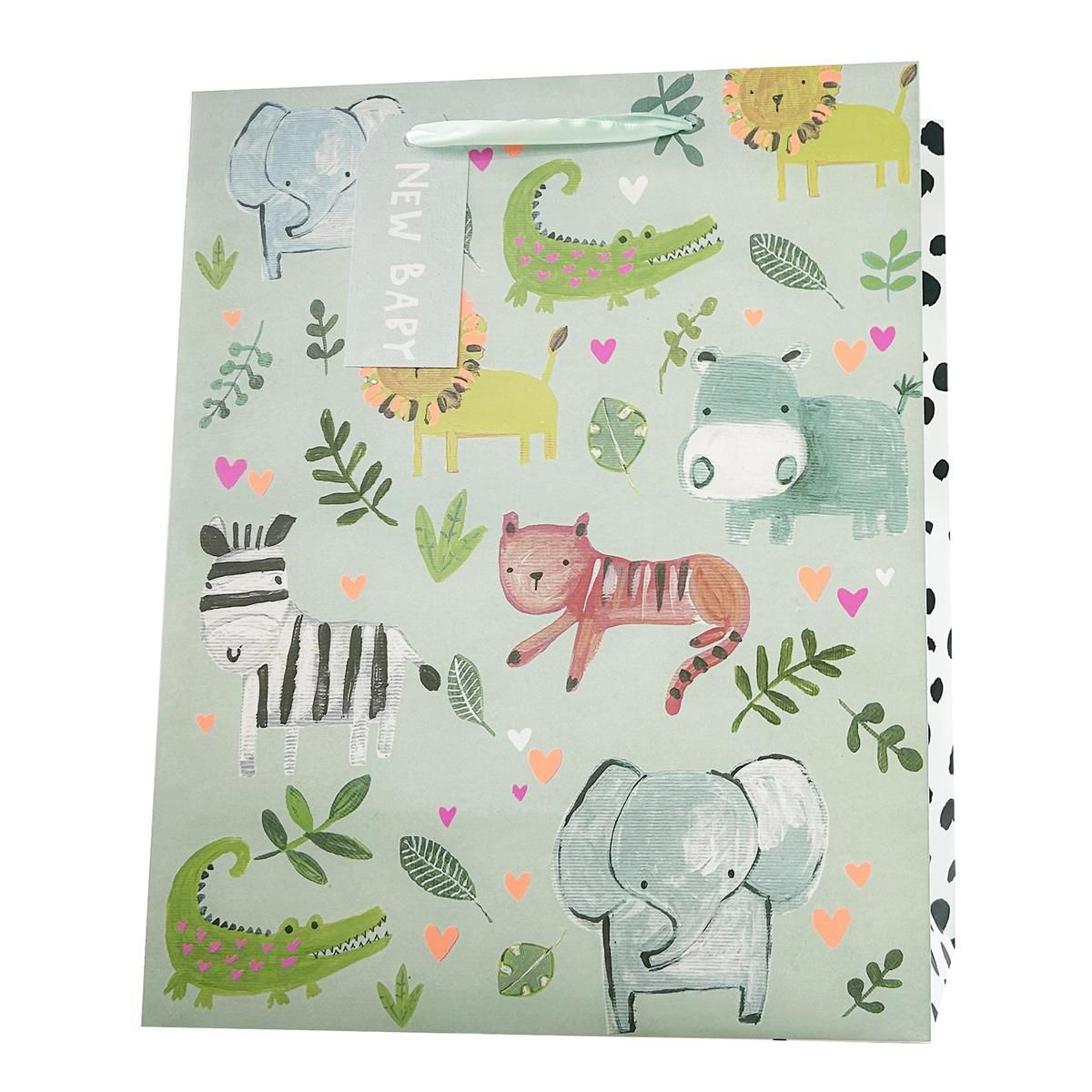 SAC CADEAU  LARGE ANIMAUX PASTEL (C7-5)