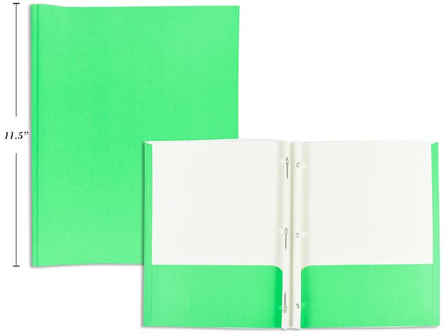 DUO-TANG CARTON AVEC ATTACHET ET POCHETTE VERT(J4-1)