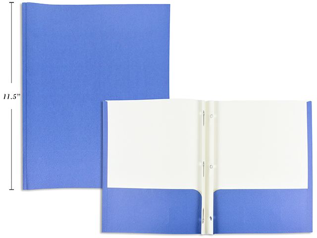 DUO-TANG AVEC ATTACHE ET POCHETTE BLEU(J4-1)