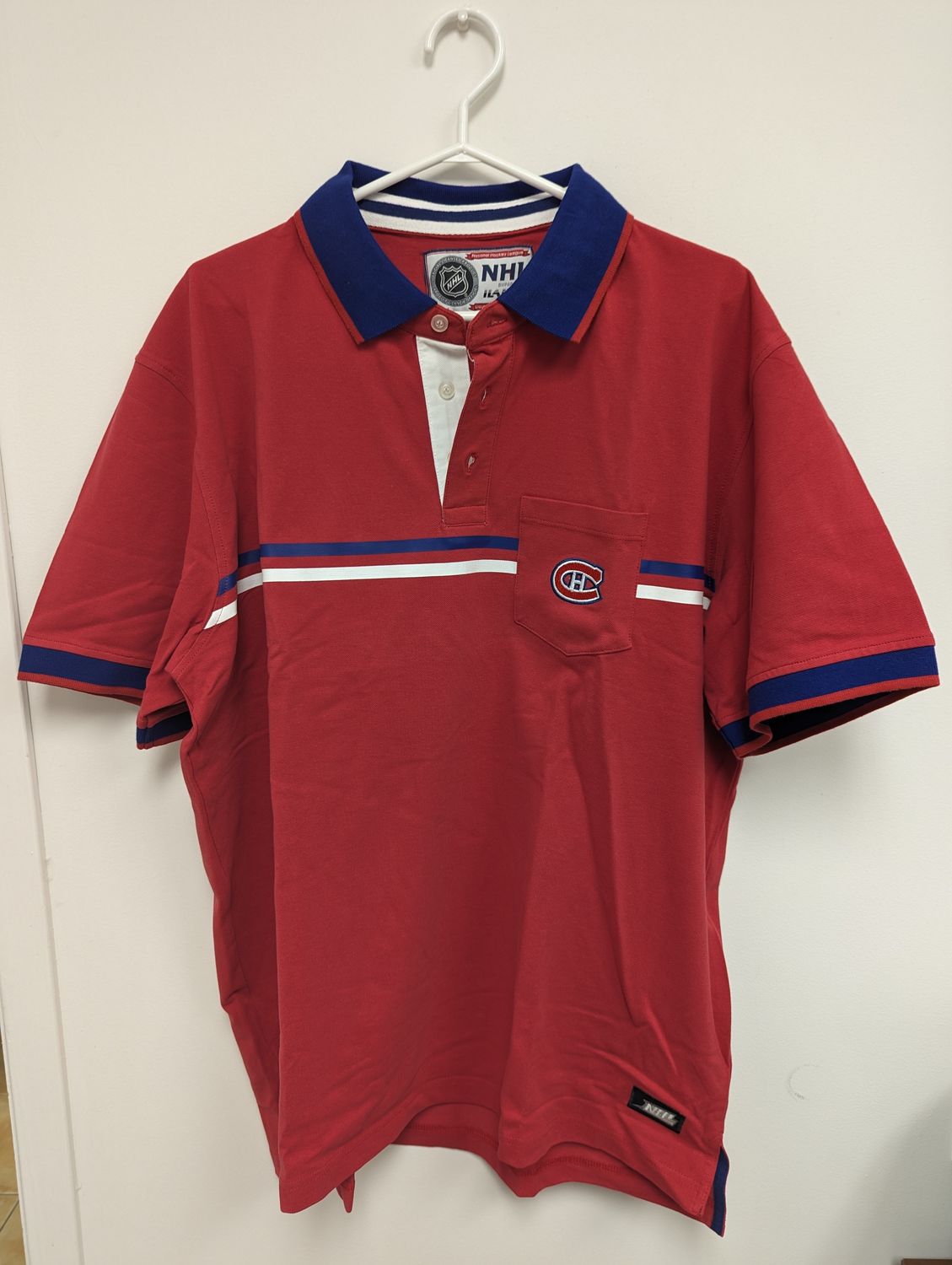 POLO OFFICIEL DU CANADIEN ROUGE ET BLEU MARIN/ ROUGE(O4-2)