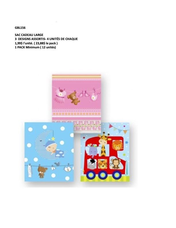 SAC CADEAU LARGE BÉBÉ  (D3-7)